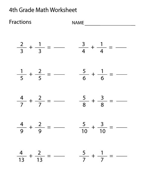 4Th Grade Math Worksheets