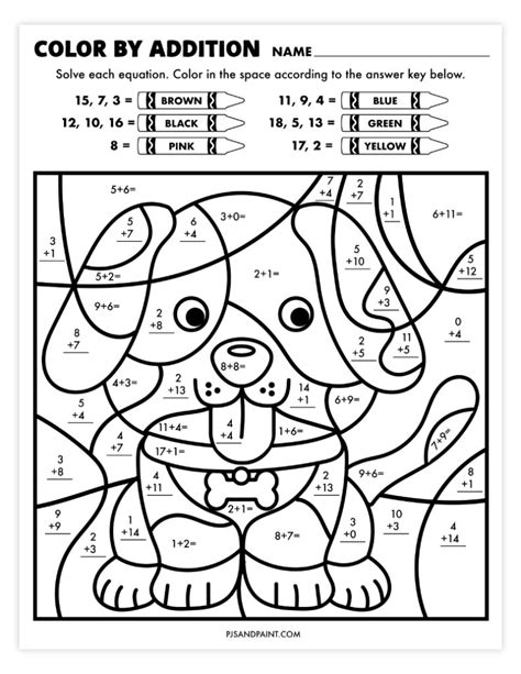 Addition Coloring Worksheets
