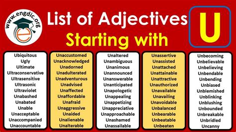 Adjective With U