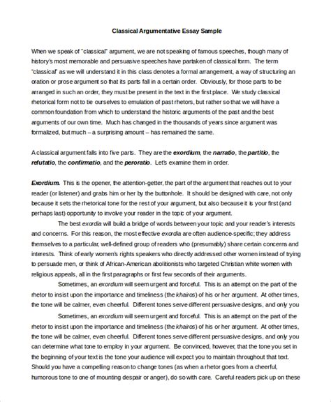 Argument Essay Example