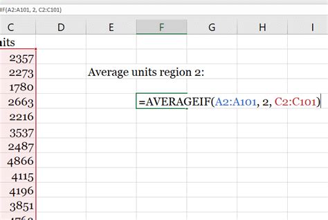 Averageif Function In Excel