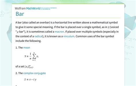 Bar Over Variable Latexmeaning