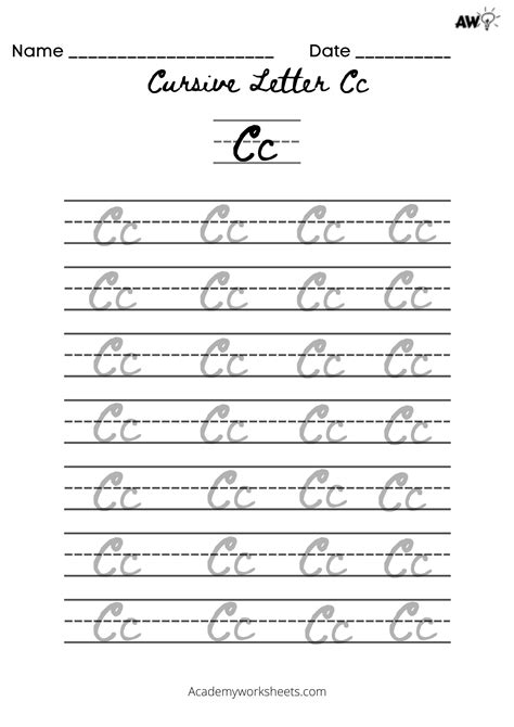 C In Cursive