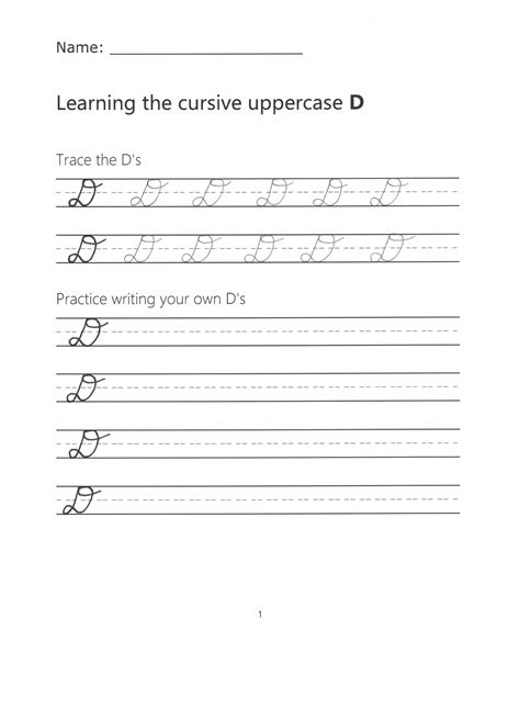 Capital D In Cursive