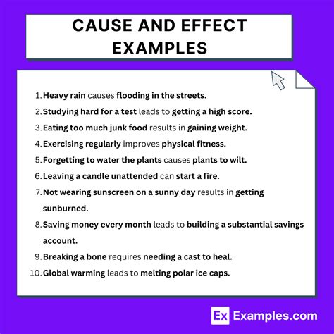 Cause And Effect Examples