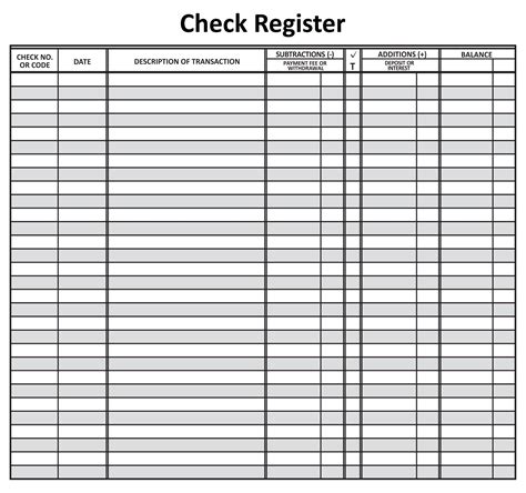 Check Register Printable