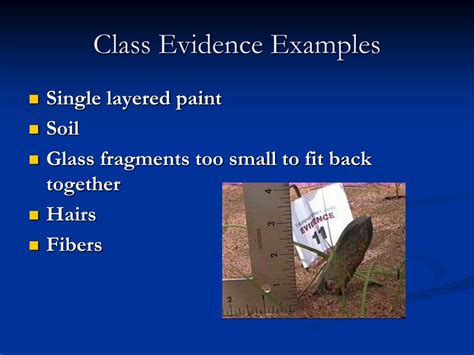 Class Evidence Examples
