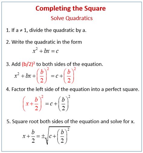 Complete The Square Worksheet
