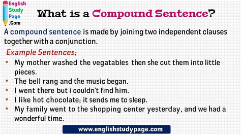 Compound Sentences Examples