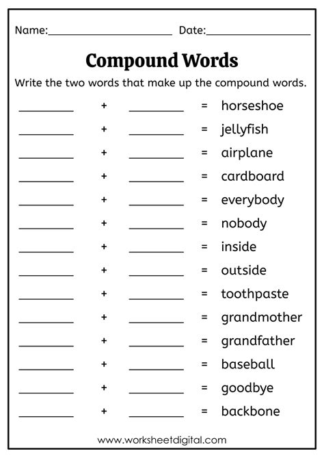 Compound Words Worksheet