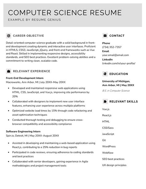 Computer Science Resume
