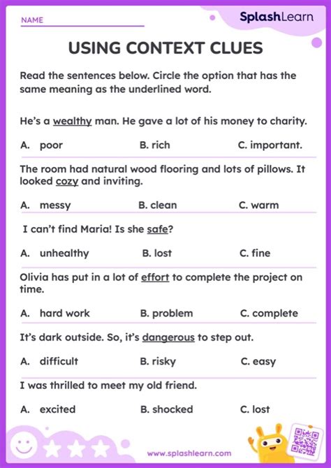 Context Clues Activity Sheets