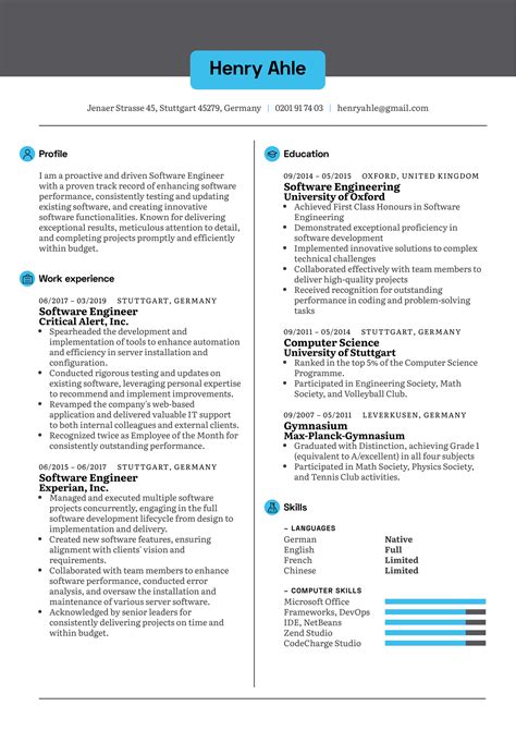 Curriculum Vitae Software Engineer