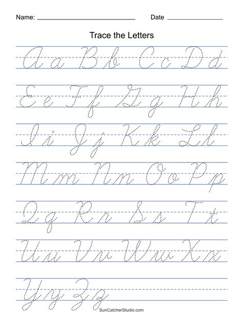 Cursive Alphabet Practice Sheet