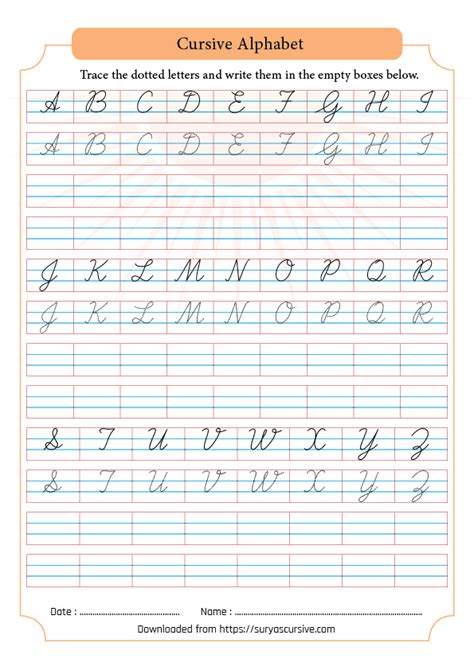 Cursive Capital Alphabets