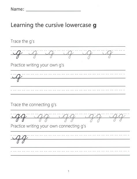 Cursive G Lowercase