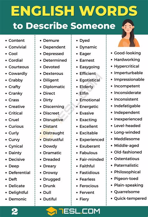 D Words Describing Someone