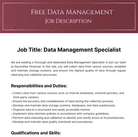Data Management Jobs