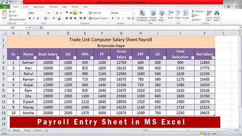 Database Entry Salary