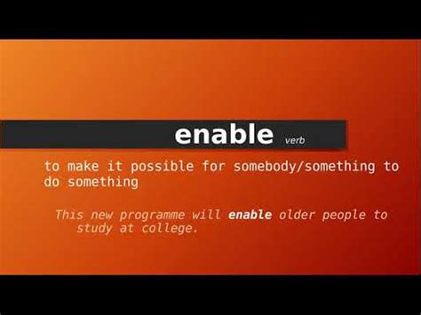 Definition To Enable