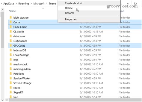 Delete Teams Cache