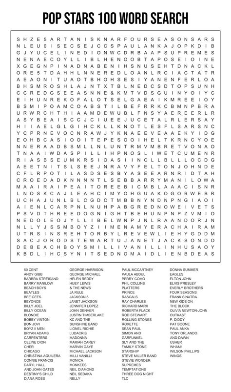 Difficult Word Search Worksheets