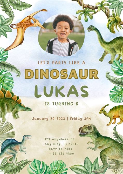 Dinosaur Birthday Invitations