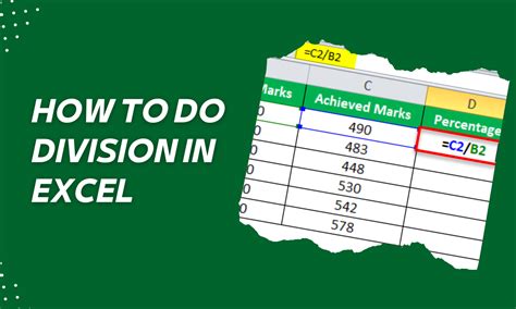 Division Using Excel