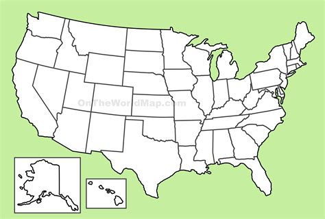 Empty Map Of Usa
