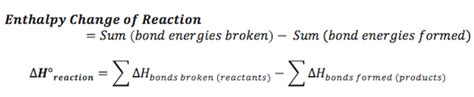 Enthalpy Change Formula
