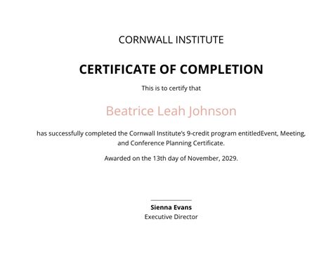 Event Organizer Certificate