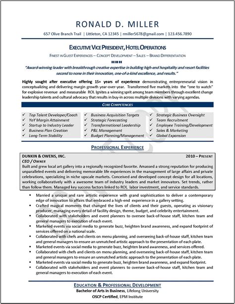 Executive Resume Samples