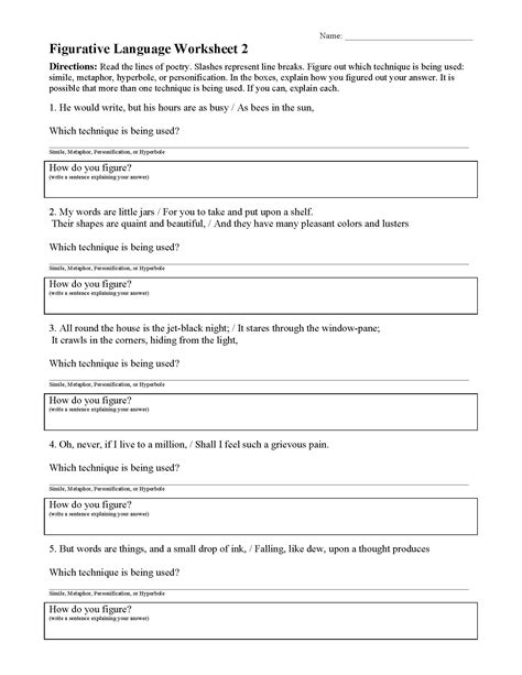 Figurative Language Worksheet