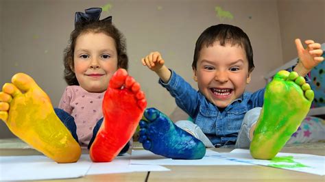 Footprint Painting Learn Colors