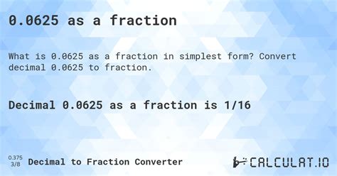 Fraction Of .0625