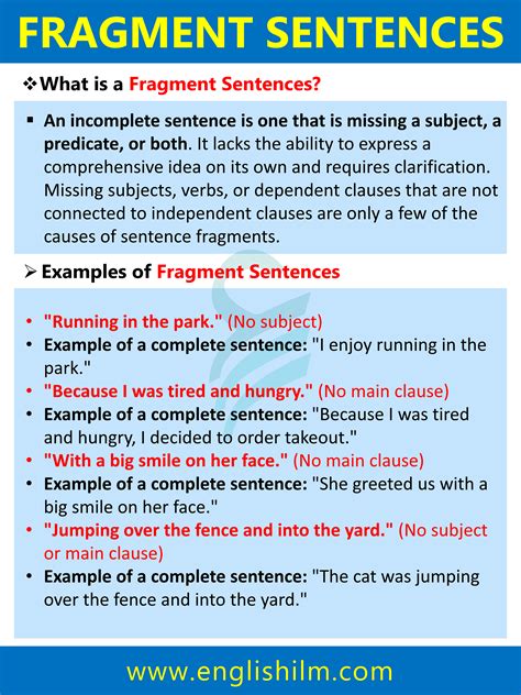 Fragment Sentence Example