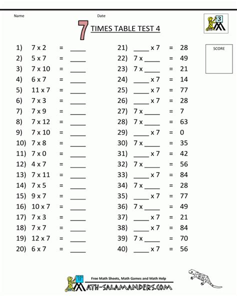 Grade 7 Math Worksheets