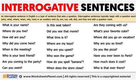 Interrogative Sentence Sample