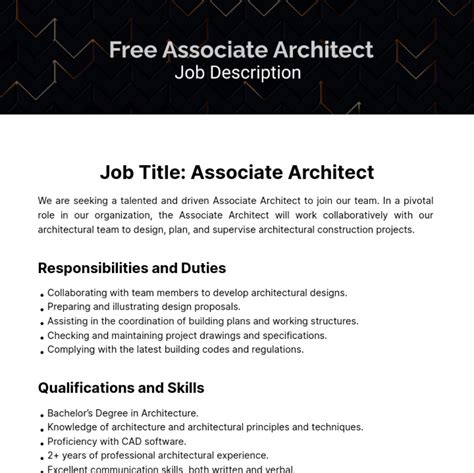 Job Requirements For An Architect