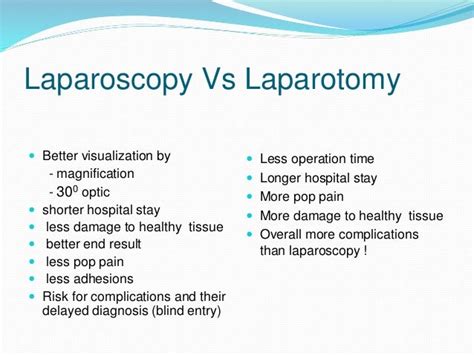 Laparotomy Vs Laparoscopy