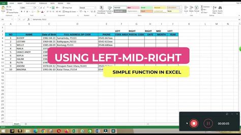 Left Excel Command