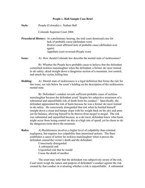 Legal Brief Example Template