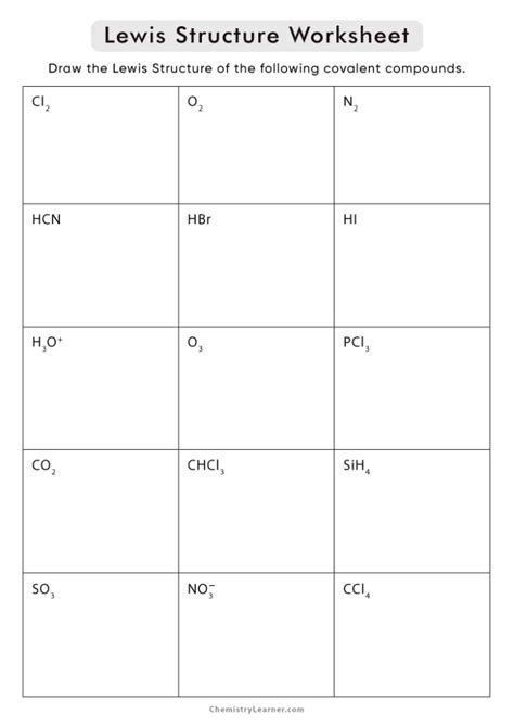 Lewis Structure Worksheet