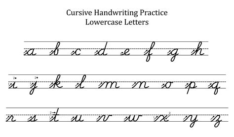 Lower Case Cursive