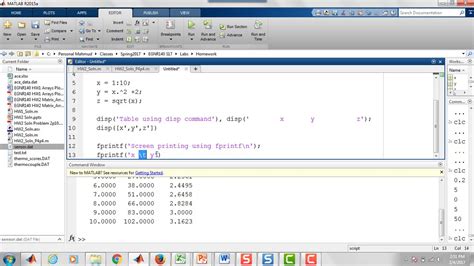 Matlab Fprintf