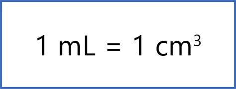 Ml To Cm3