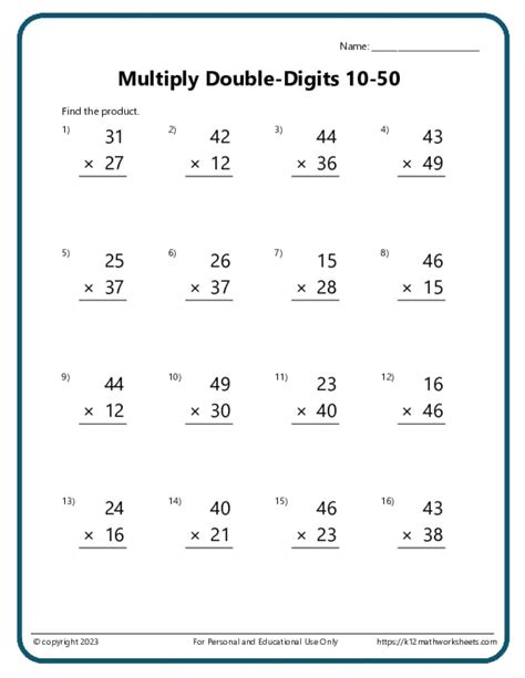 Multiplying Double Digits