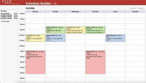 Njit Schedule Builder