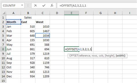 Offset Function In Excel