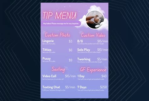Onlyfans Menu Prices
